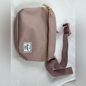 Herschel Fanny Pack Belt Bag Light Mauve Pink Organization Logo Stripe Lined